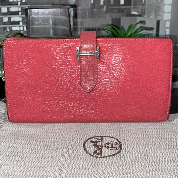 Authentic Rare Pink Hermes Bearn Wallet - Picture 5 of 16